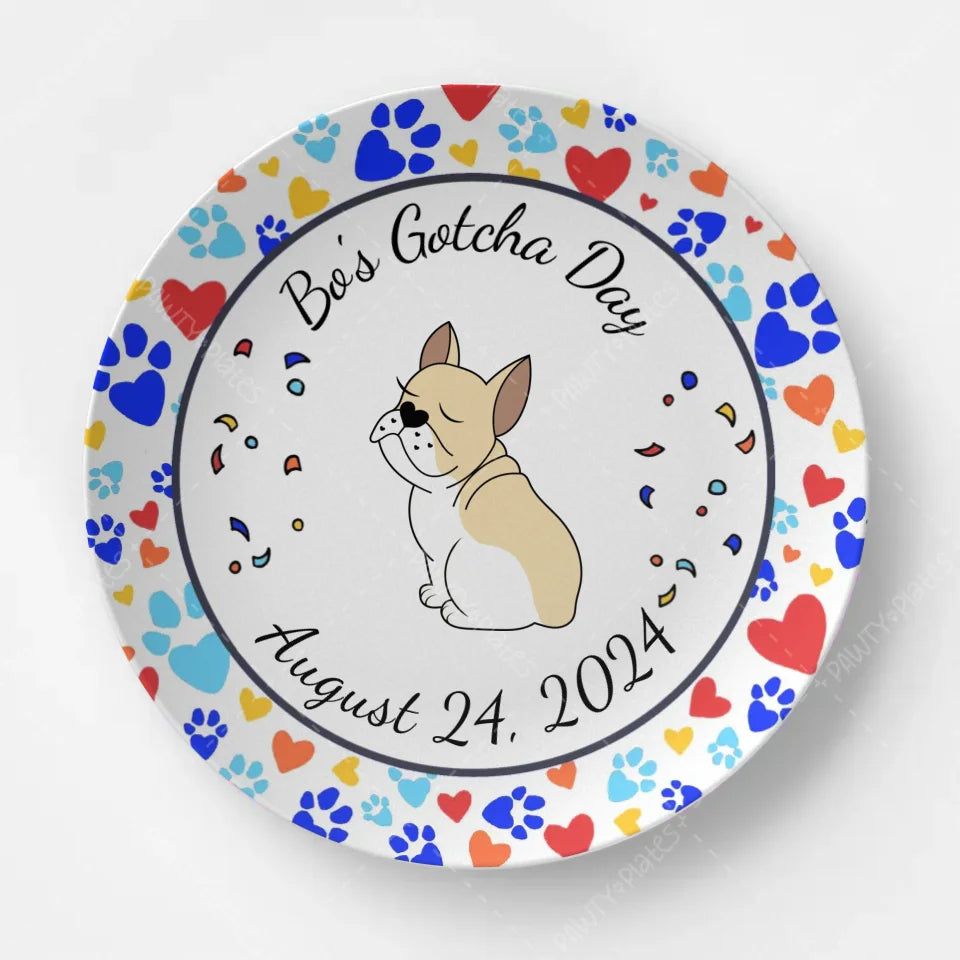 Frenchie Paw Prints Pawty Plate™