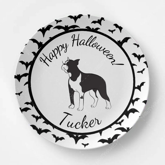 Boston Terrier Personalized Halloween Pawty Plate™