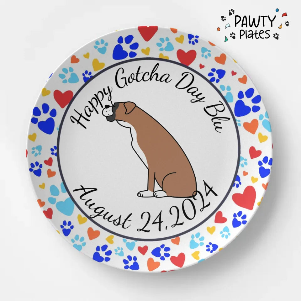 Boxer Paw Prints Pawty Plate™