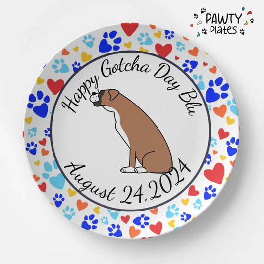 Boxer Paw Prints Pawty Plate™