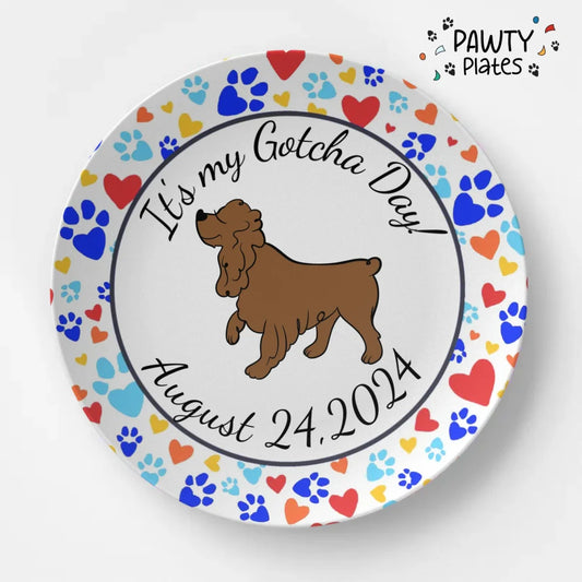 Cocker Spaniel Paw Prints Pawty Plate