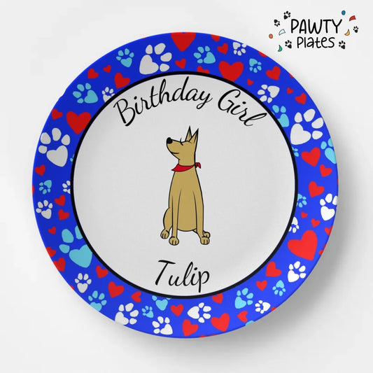 Great Dane Paw Prints Pawty Plate™