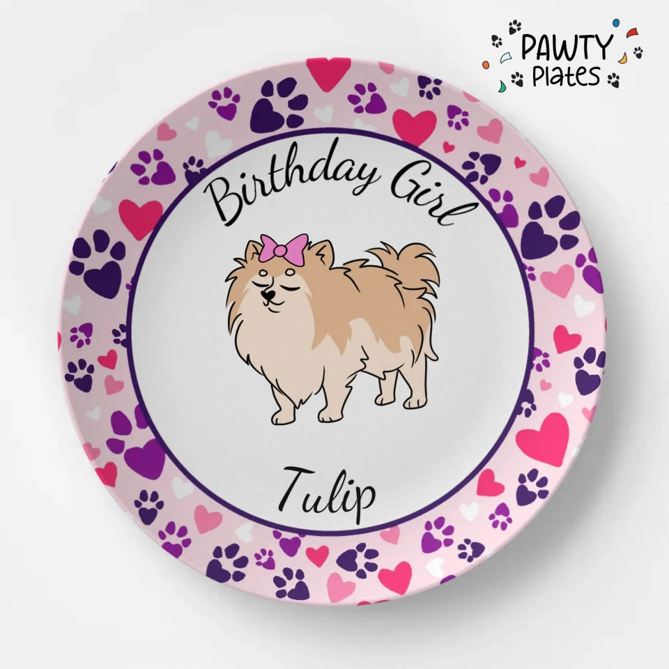 Pomeranian Paw Prints Pawty Plate™