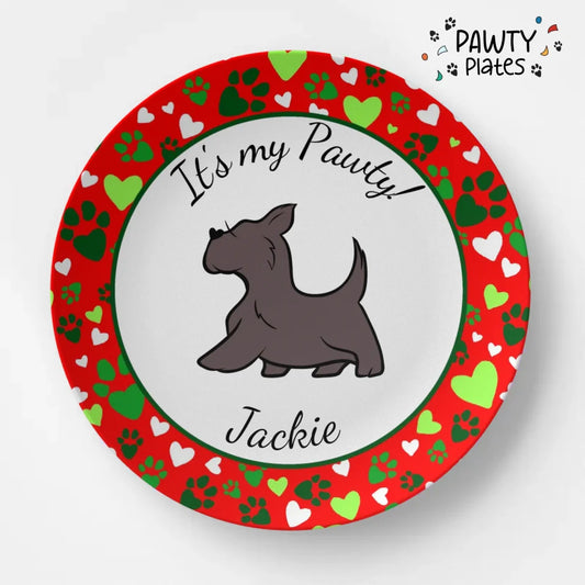 Scottie Personalized Paw Prints Pawty Plate™