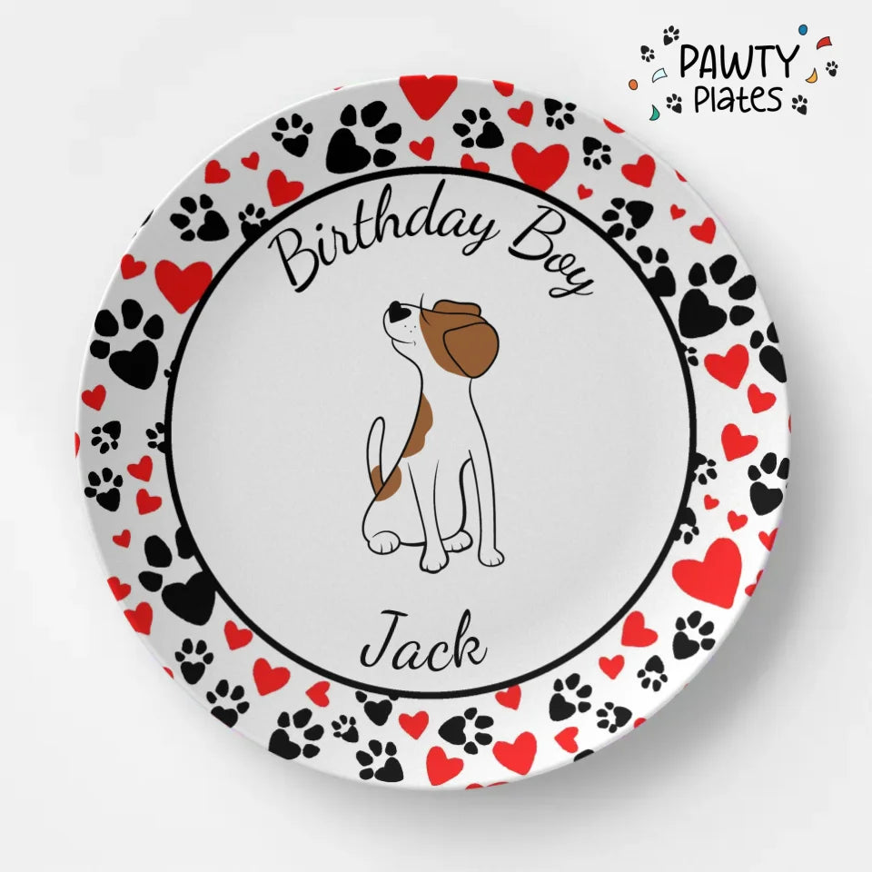 Jack Russell Personalized Paw Prints Pawty Plate™