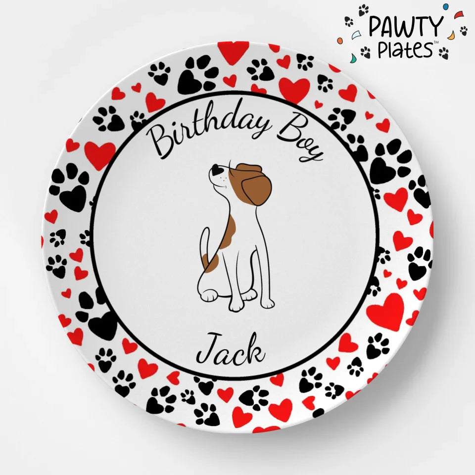 Jack Russell Personalized Paw Prints Pawty Plate™