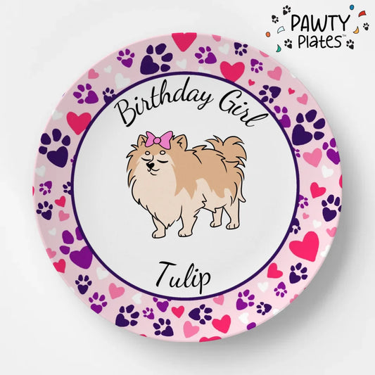 Pomeranian Paw Prints Pawty Plate™